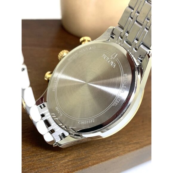 Bulova Men's Watch 98A215 Quartz Chronograph Gray Dial Two Tone Stainless Steel - Picture 7 of 14